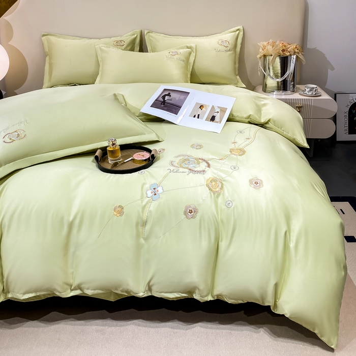 91家纺网 家纺一手货源 找家纺 慧菲 2025新款轻奢水洗天丝四件套-伊恋 伊恋-芥青