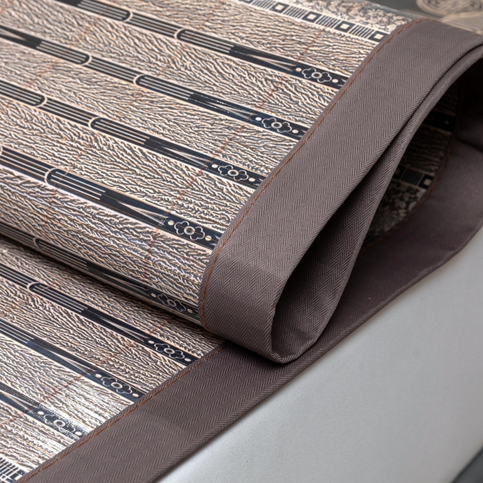 91家纺网 家纺一手货源 找家纺 苏迪凉席竹席2025新款竹席凉席冰丝席碳化双面印花藤草席 北欧印象-灰