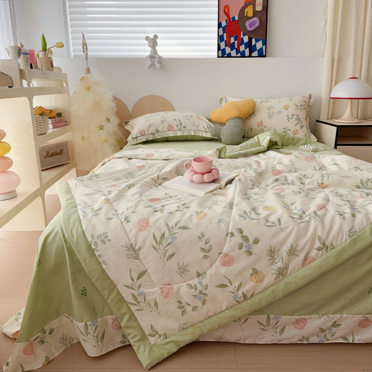 91家纺网 家纺一手货源 找家纺 于果 2025新款全棉纯棉夏被夏凉被空调被四件套 轻婉花语