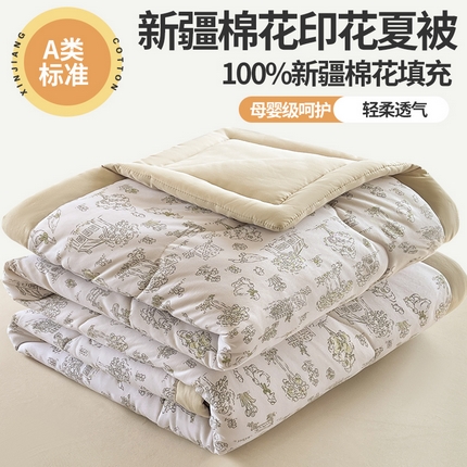 91家纺网 家纺一手货源 找家纺 （总）易博 2025新款100% 棉花小清新双层纱新疆棉夏被夏凉被空调被棉花被（带买家秀）