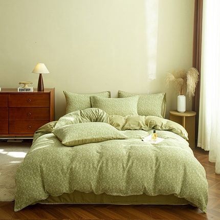 2025新款A类全棉三层纱四件套 花语