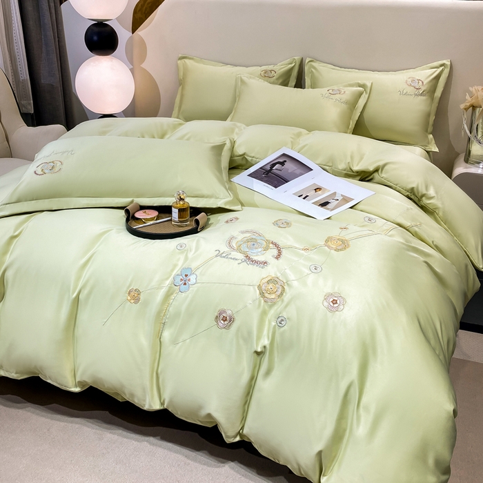 91家纺网 家纺一手货源 找家纺 （总）慧菲 2025新款轻奢水洗天丝四件套-伊恋