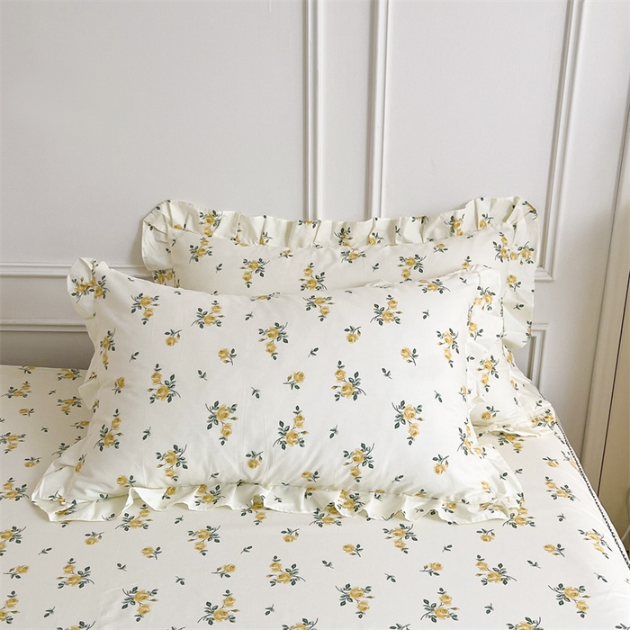 91家纺网 家纺一手货源 找家纺 十个点 2025新款全棉纯棉蕾丝花边床裙四件套 国色天香