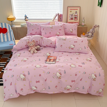 博雅 2025新款三丽鸥卡通全棉印花小版四件套 小星星KT