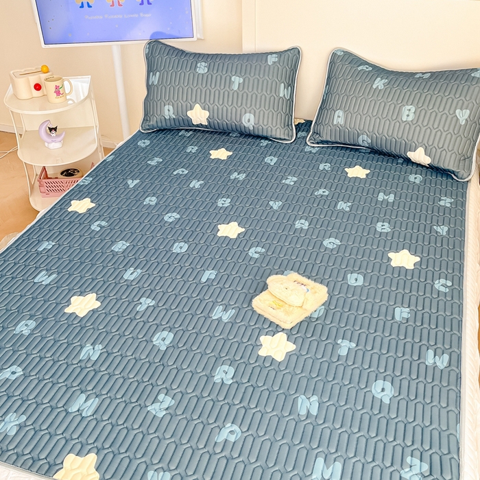 91家纺网 家纺一手货源 找家纺 川悦生活 2025新款小阪凉感丝印花凉席 星星睡了