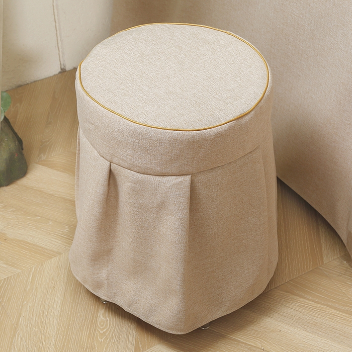 91家纺网 家纺一手货源 找家纺 芙怡 2025春夏新款8023款棉麻绒贴花美 容床罩-花漾系列 花漾-米黄