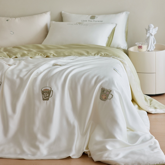 91家纺网 家纺一手货源 找家纺 安莱生活 2025兰精进口60S天丝绣花四件套 爱一辈子