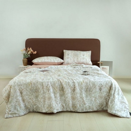 91家纺网 家纺一手货源 找家纺 朵美 2025新款50支天丝印花夏被+夏被四件套 卡诗