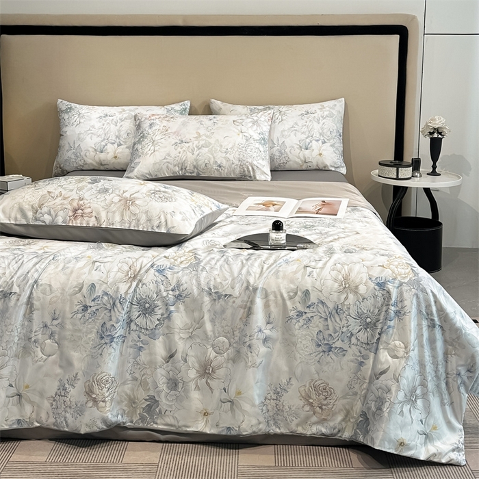 91家纺网 家纺一手货源 找家纺 笙意家纺  2025新款水洗真丝数码印花暗盒款夏被 黛西