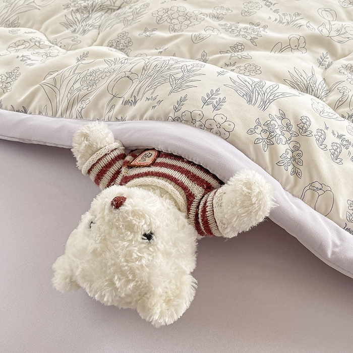 91家纺网 家纺一手货源 找家纺 易博 2025新款100% 棉花小清新双层纱新疆棉夏被夏凉被空调被棉花被（带买家秀） 爱丽丝