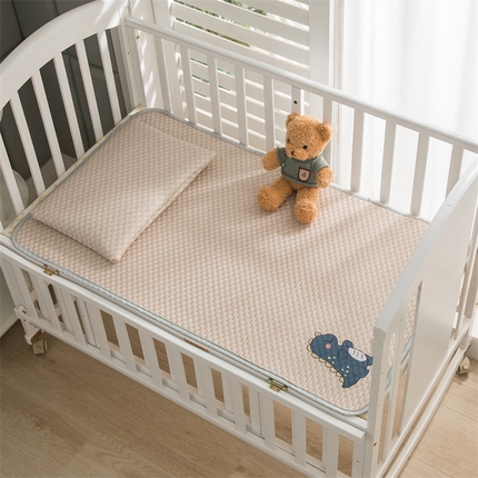 宅部落 2025新款凉感豆豆儿童卡通凉席 小恐龙-咖色