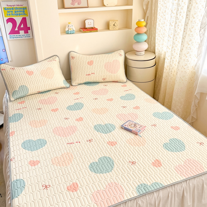 91家纺网 家纺一手货源 找家纺 川悦生活 2025新款小阪凉感丝印花凉席 幸福芙蕾