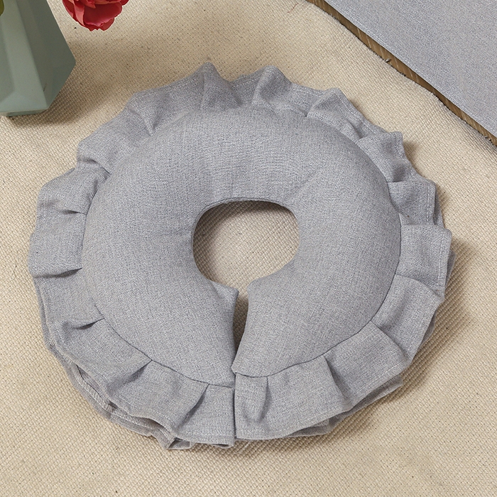 91家纺网 家纺一手货源 找家纺 芙怡 2025春夏新款8023款棉麻绒美 容床罩-花颜系列 花颜-灰