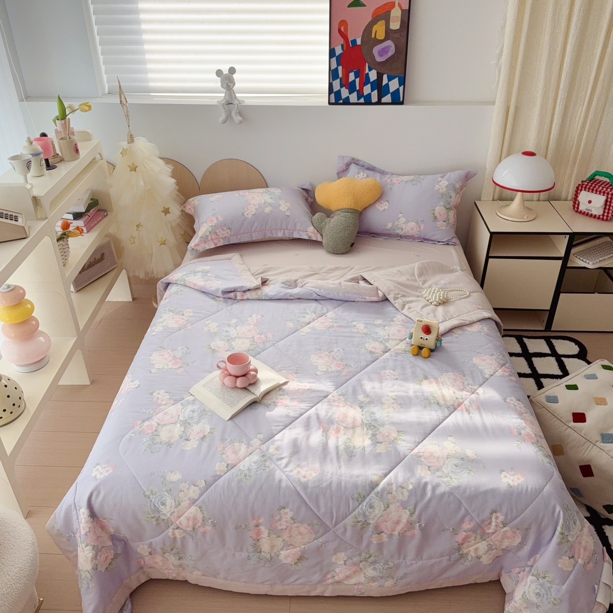 91家纺网 家纺一手货源 找家纺 于果 2025新款全棉纯棉夏被夏凉被空调被四件套 梦柔