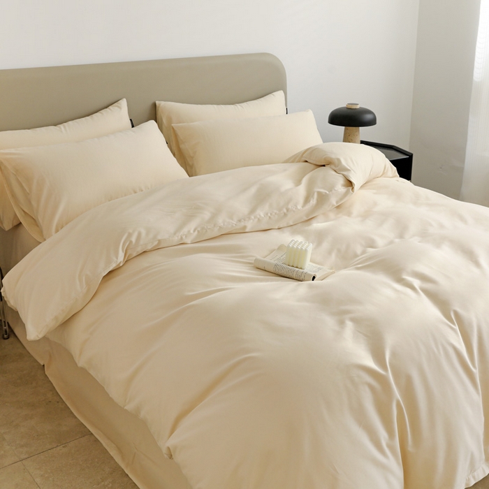 91家纺网 家纺一手货源 找家纺 2025年纯色双拼60支纯棉被套 奶白