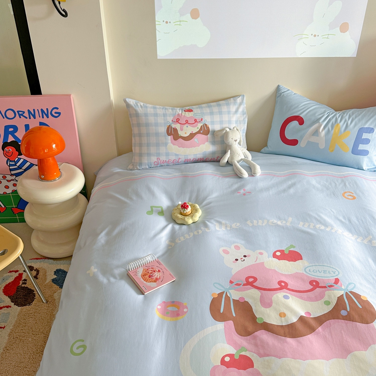 91家纺网 家纺一手货源 找家纺 美乐迪家纺 2025新款大版全棉四件套 甜蜜蛋糕