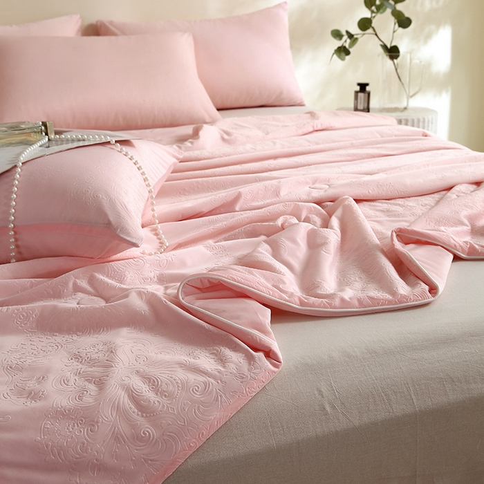 91家纺网 家纺一手货源 找家纺 品乐家纺 2025新款凉感A类可水洗抗菌冰冰被夏被夏凉被空调被被子被芯 冰冰被-粉