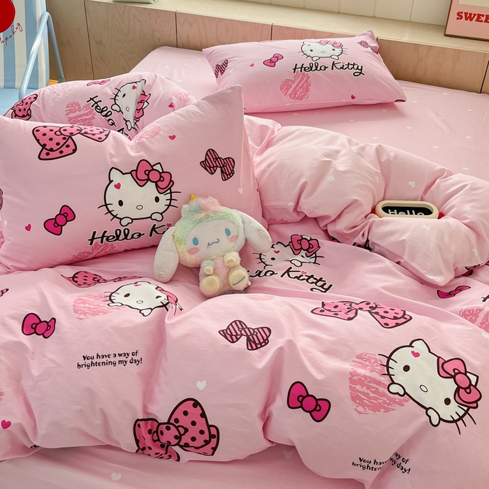 91家纺网 家纺一手货源 找家纺 （总）博雅 2025新款三丽鸥卡通全棉印花小版四件套