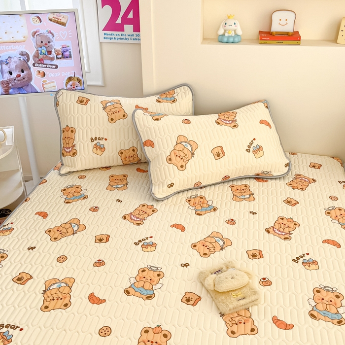 91家纺网 家纺一手货源 找家纺 川悦生活 2025新款小阪凉感丝印花凉席 奶芙熊