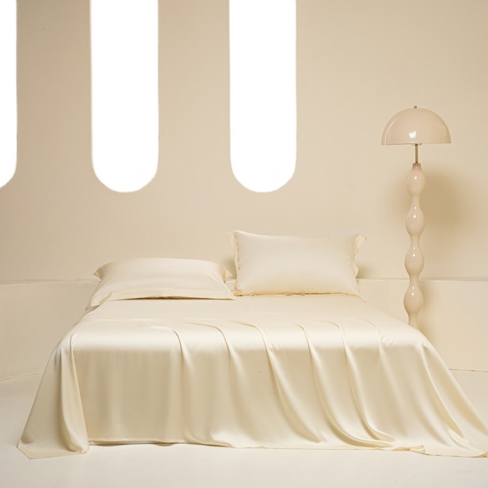 91家纺网 家纺一手货源 找家纺 涵宸 2025新款天丝-天丝棉-纯色单床单-场景2 象牙白