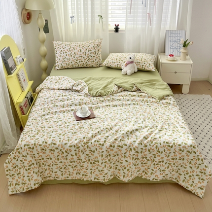 91家纺网 家纺一手货源 找家纺 寐眠 2025春夏新款泡泡纱印花夏被夏凉被空调被 绿氧集
