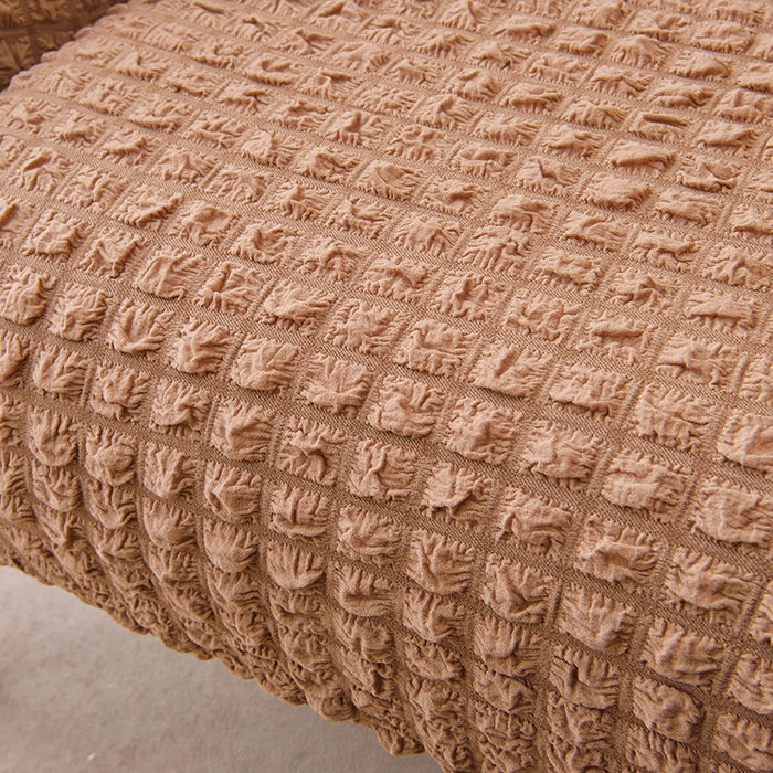 91家纺网 家纺一手货源 找家纺 启博家纺 2025新款泡泡纱小号老虎椅套(长50*57宽55*65高50*57) 驼色