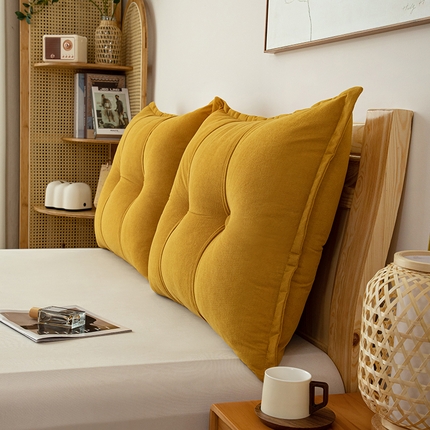 沐沐家纺 2026新款雪尼绒纯色靠枕 高级黄