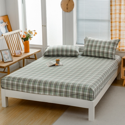 91家纺网 家纺一手货源 找家纺 （总）柠萌家居 2025新款A类全棉色织水洗棉单床笠