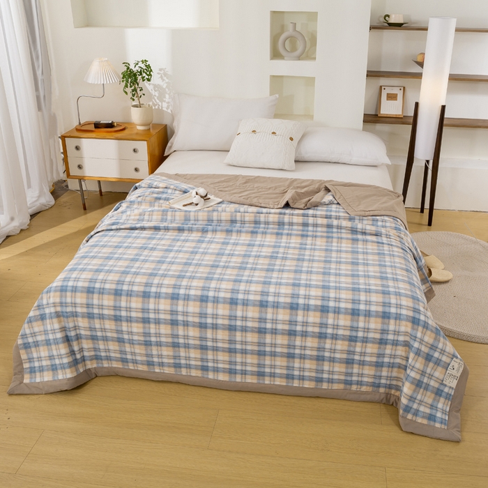 91家纺网 家纺一手货源 找家纺 美梦之都2025新款A类色织水洗棉夏被新疆棉花被空调被夏凉被被子被芯 贝拉-咖