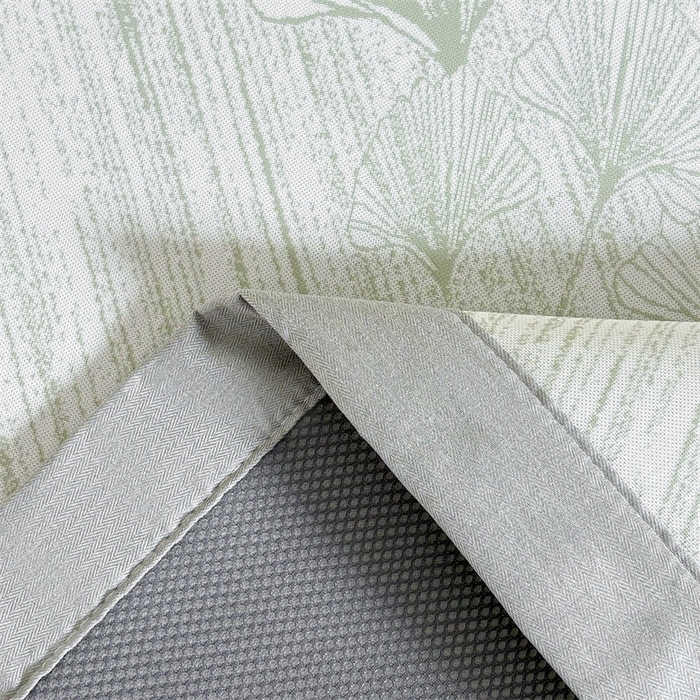 91家纺网 家纺一手货源 找家纺 雯豆2025中分子PE凉感冰丝凉席三件套平铺绑带款席子 银杏叶PE席-绿-1