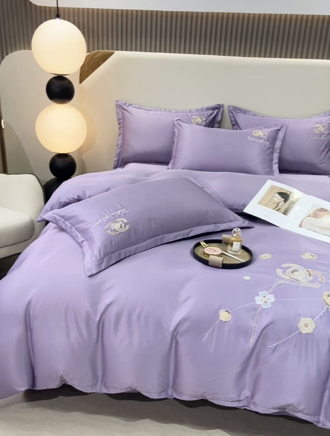 91家纺网 家纺一手货源 找家纺 慧菲 2025新款轻奢水洗天丝四件套-伊恋 伊恋-梦幻紫
