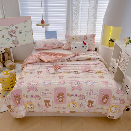 贝扬思 2025新款水洗皱皱纱系列夏被夏凉被空调被（风格一） 可爱记忆录