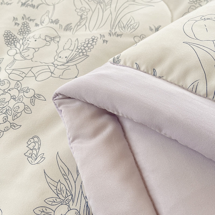 91家纺网 家纺一手货源 找家纺 易博 2025新款100% 棉花小清新双层纱新疆棉夏被夏凉被空调被棉花被（带买家秀） 爱丽丝