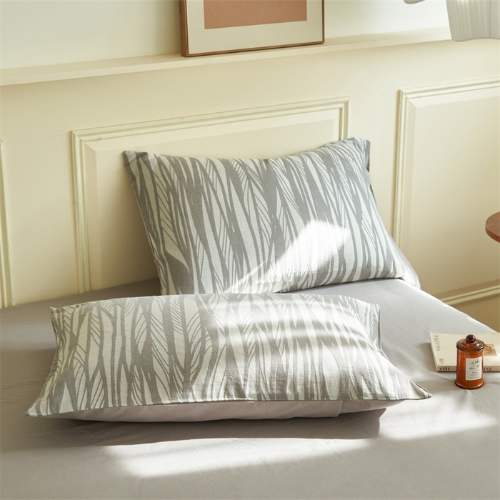 91家纺网 家纺一手货源 找家纺 金鹰 2025新款A类纯棉提花水洗棉全棉空调被大豆夏被四件套 条纹-暗灰