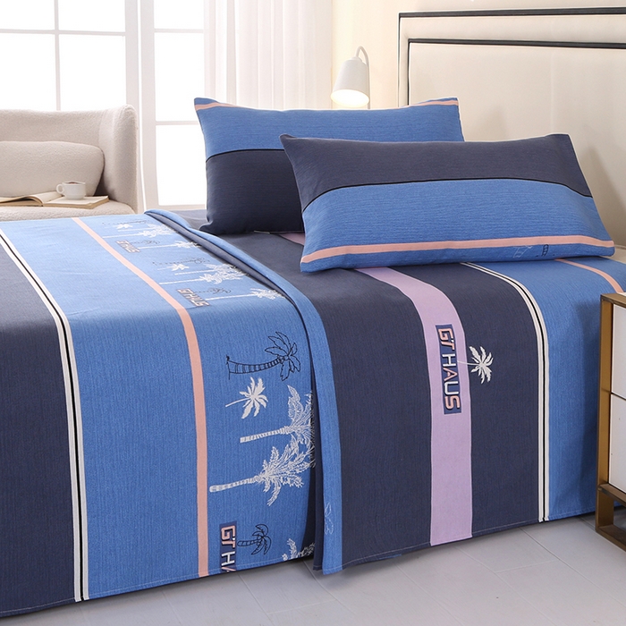 91家纺网 家纺一手货源 找家纺 望淮家纺 2025新款老粗布凉席床单三件套 幸运树