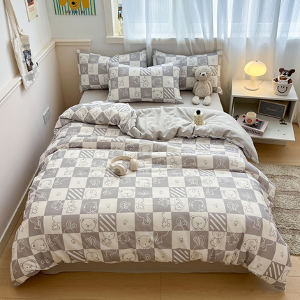 91家纺网 家纺一手货源 找家纺 （总）涵宸家纺 2025新款全棉双层纱印花四件套