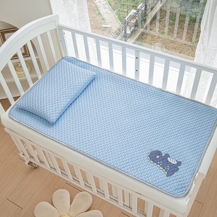 宅部落 2025新款凉感豆豆儿童卡通凉席 小恐龙-深蓝