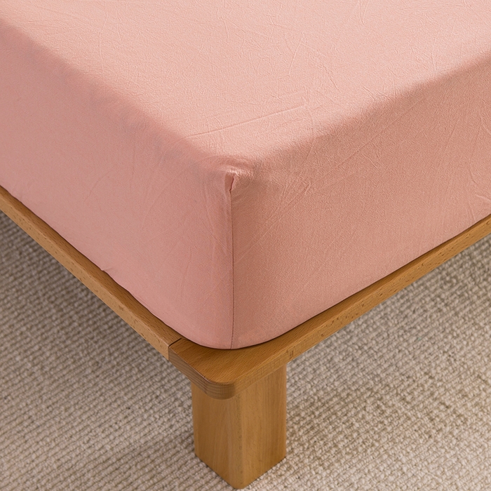 91家纺网 家纺一手货源 找家纺 柠萌家居 2025新款A类全棉色织水洗棉单床笠 玉色