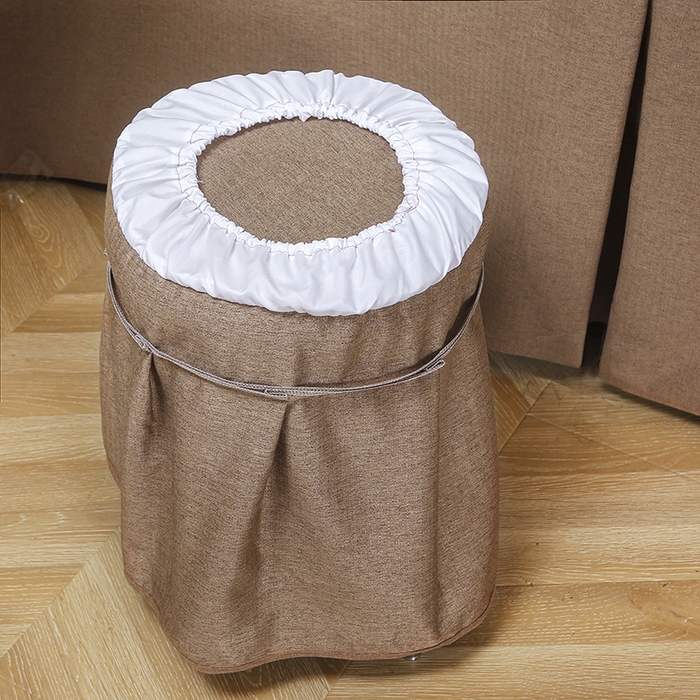 91家纺网 家纺一手货源 找家纺 芙怡 2025春夏新款8023款棉麻绒贴花美 容床罩-花漾系列 花漾-浅咖