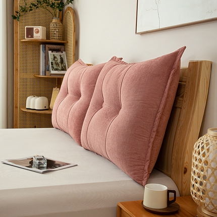 沐沐家纺 2026新款雪尼绒纯色靠枕 豆沙粉