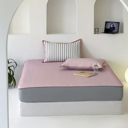 91家纺网 家纺一手货源 找家纺 三味舒屋 2025新款韩风简约抗菌防螨900D高端养生冰藤席 床笠 树莓粉