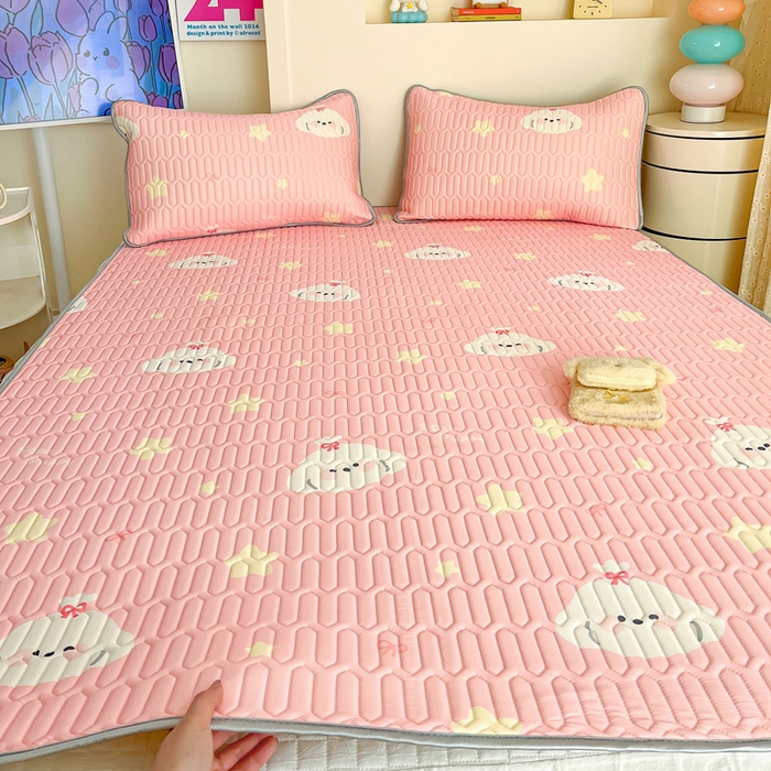 91家纺网 家纺一手货源 找家纺 川悦生活 2025新款小阪凉感丝印花凉席 星梦小狗