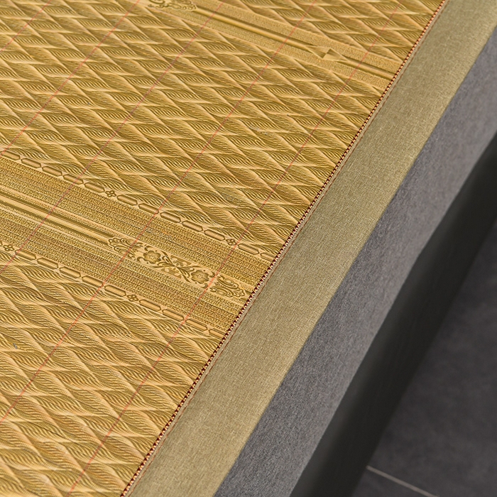 91家纺网 家纺一手货源 找家纺 苏迪凉席竹席2025新款竹席凉席冰丝席碳化双面印花藤草席 金枝玉叶