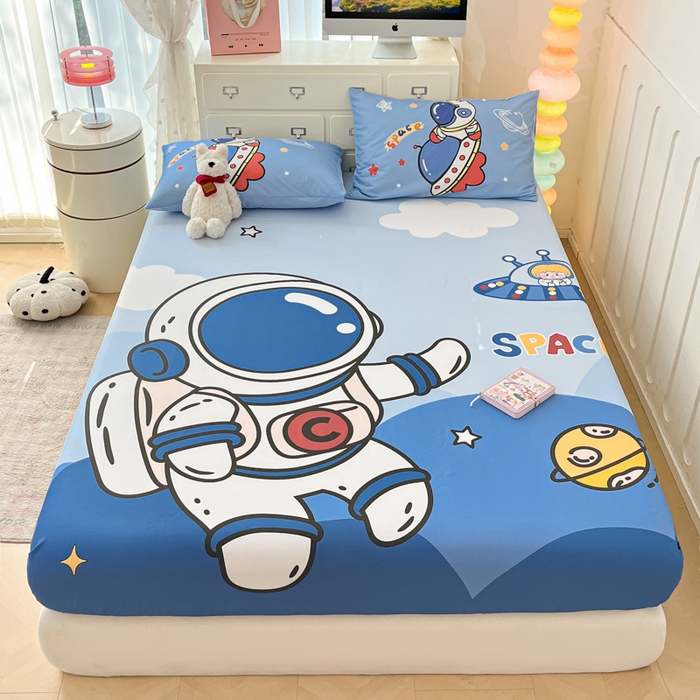 91家纺网 家纺一手货源 找家纺 金爱家2025新款全棉大版印花单品系列-纯棉太空人 单品-星球太空人