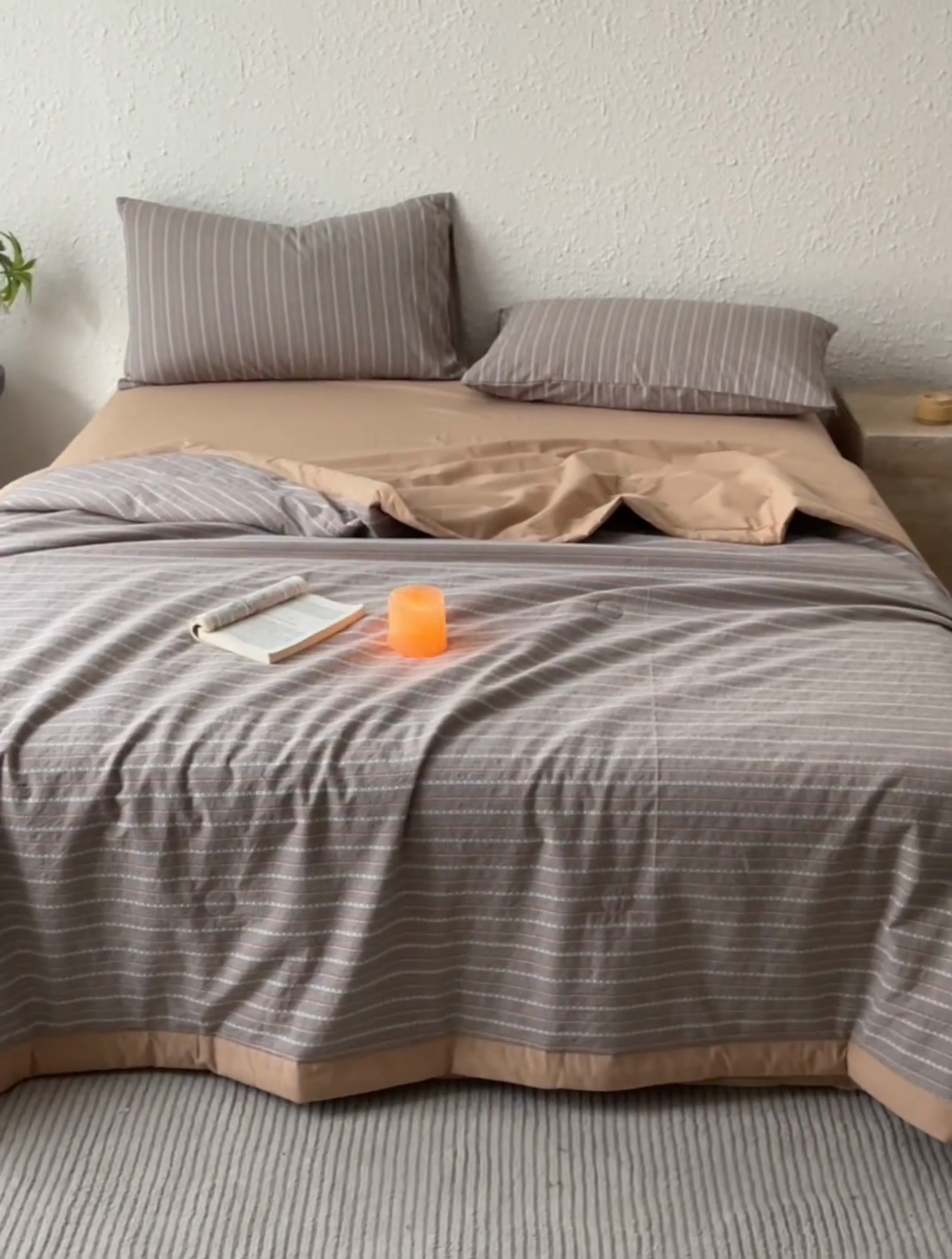 91家纺网 家纺一手货源 找家纺 吾诺 2025 全棉色织提花水洗棉大豆夏被子被芯全棉夏被四件套夏凉被空调被 摩卡咖