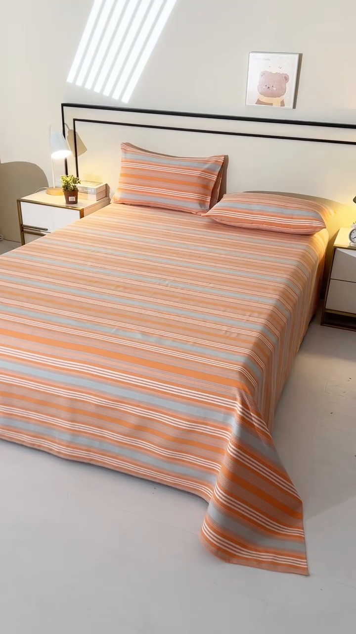 91家纺网 家纺一手货源 找家纺 望淮家纺 2025新款老粗布凉席床单三件套 热恋