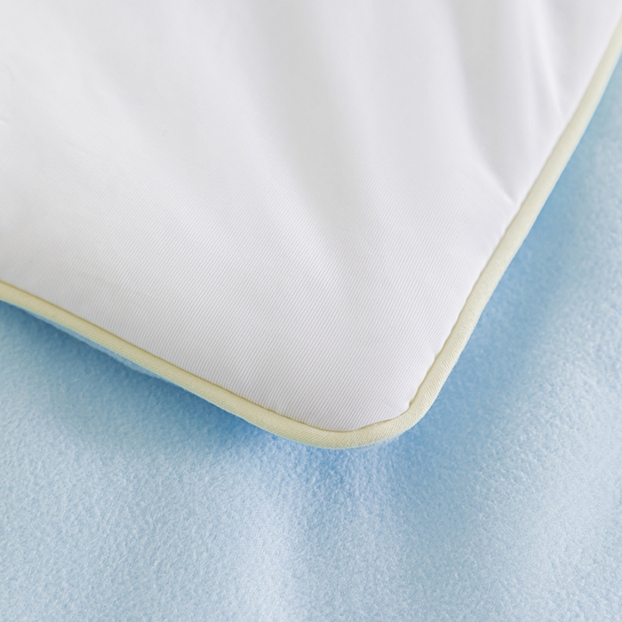 91家纺网 家纺一手货源 找家纺 吾诺 2025 锦氨凉感夏被双感被大豆夏被子被芯凉感丝夏被瓜瓜被 米白-浅兰