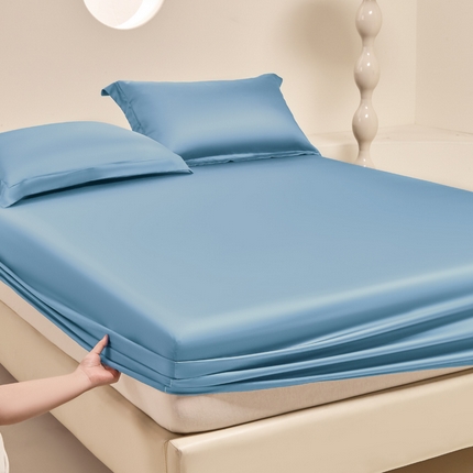 91家纺网 家纺一手货源 找家纺 （总）涵宸家纺 2025新款天丝-天丝棉-纯色单床笠-场景2