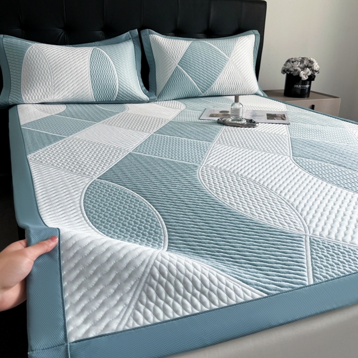 91家纺网 家纺一手货源 找家纺 慕尚家纺 2025新款泡泡大PE提花软席 交织 白蓝