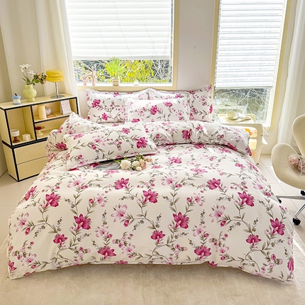 91家纺网 家纺一手货源 找家纺 （总）梵巢家纺 2025新款芦荟棉四件套和单品印花四件套 床笠款四件套